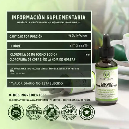 Benevolent™ Clorofila Liquida - Solución en Gotas